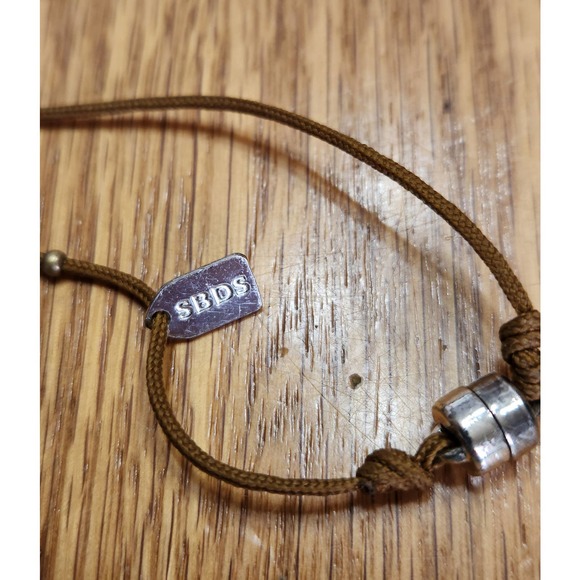 SBDS Cord Charm Bracelet with Silver Tone Connecting Circles & Magnetic Closure - Picture 3 of 7